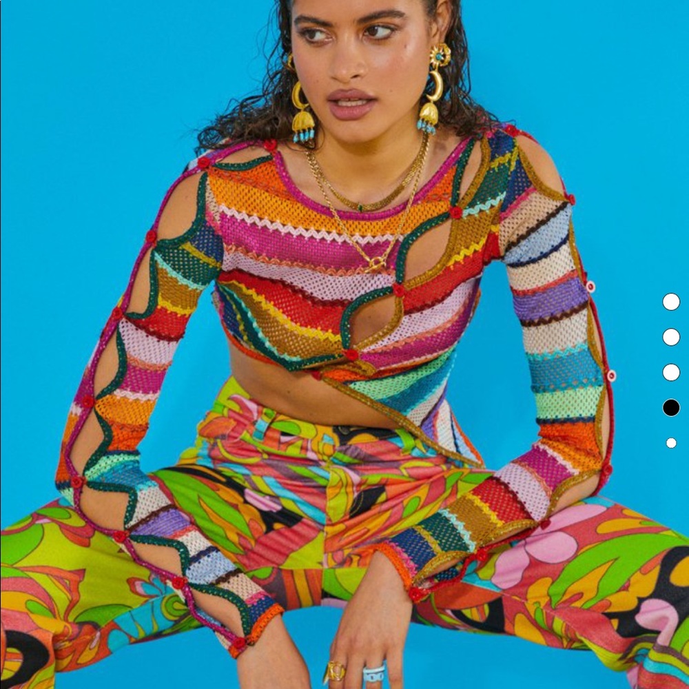 NWT Jaded London rainbow crochet cardigan